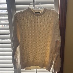 Brandy Melville Cream Cable Knit Crewneck Sweater